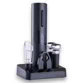 Kit Abridor de Vinhos Elétrico Saca-Rolhas Biscuitt Oak USB 4 em 1 – Sommelier Collection